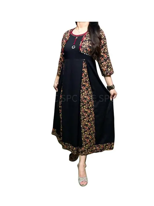Causal Wear Dress Attached With Jacket Black - Punjabi Suits Australia